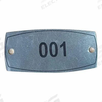 APPROVED VENDOR Locker Number Plate: 2 1/4 in x 1 in, 1 Plates, 1 to 10, Aluminum, Gray - Number Plates