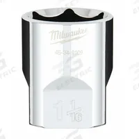 MILWAUKEE Standard Socket: SAE, 1/2 in Drive Size, 1 1/16 in Socket Size, 6-Point, Std, Chrome (MPN 45-34-9109). Key specifications — attr1204417: MILWAUKEE; attr1204392: Chrome.