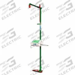 HUGHES SAFETY Shower with Eyewash: Floor Mnt, Covered, Plastic Bowl, Galvanized Steel Pipe (MPN 18G45G). Key specifications — Brand: HUGHES SAFETY.
