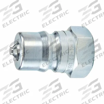 PARKER Nipple: 1/4 in Coupling Size, Steel, 3 g/min Max. Flow Rate, 1/4"-18 Thread Size - ISO B Series Hydraulic Quick-Connect Coupling Plugs