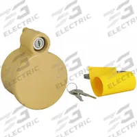 JENDYK King Pin Lock: Gold, Powder Coated, (2) Keys/Lock/Tie Strap/Yellow Flag, King Pin Lock (MPN 3KJN3). Key specifications — Finish: Powder Coated; Includes: Yellow Flag; Vehicle Class: VIII; Brand: JENDYK; Color: Gold; Product Type: King Pin Lock.