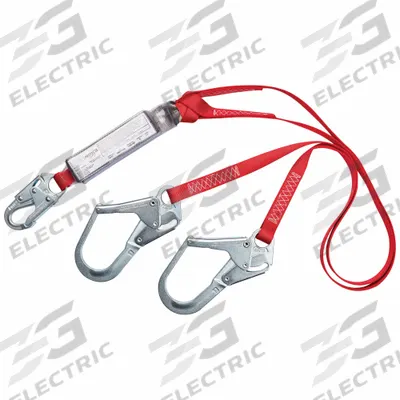3M PROTECTA Shock-Absorbing Lanyard: Shock Pack, Steel Rebar Hook, Steel Snap Hook - General Fall Protection Shock-Absorbing Lanyards