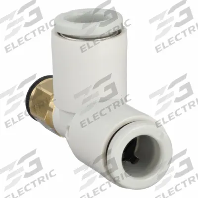 SMC Push-Fit Tee Fitting: 5 mm Pipe x 6 mm OD x 6 mm OD x 5 mm OD Size - Polybutylene & Brass Tube Fittings