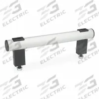 JW WINCO Pull Handle: Threaded Holes, Front-Mount, 9.84 in Mounting Hole Center to Center, Silver (MPN 666.1-30-M8-250-EL). Key specifications — Screw Size: M8; Brand: JW WINCO; Color: Silver; _Leg Style: Black Polyamide.