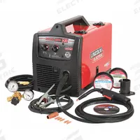 LINCOLN ELECTRIC MIG Welder: Easy-MIG 140, MIG/Flux-Cored Pack (MPN K2697-1). Key specifications — Input Voltage (Nominal) (Merch - Table Column, Filters): 120V; Max. Wire Diameter: 0.035 in (Solid).