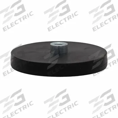 MAG DADDY Rubber Coated Magnet: Neodymium, 2 19/32 in Outside Dia - Threaded Rare Earth Magnets