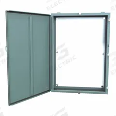 HAMMOND Electrical Enclosure: Steel, 42 in x 30 in x 8 in, NEMA 12/13/3R/4, w/Panel, Solid Cover (MPN 1418N4O8). Key specifications — Closure Method: Clamps; Brand: HAMMOND; Knockouts: Not Included.