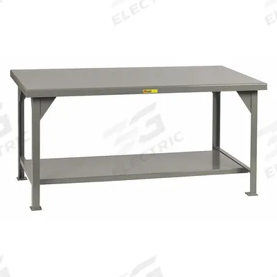 LITTLE GIANT Workbench: Fixed Ht, Steel, 72 in x 30 in, 10,000 lb Overall Load Capacity - Workbenches with Lower Shelves