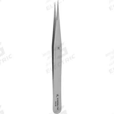 EXCELTA Tweezers: Carbon Steel, Point, Straight Tip - High-Precision Tweezers