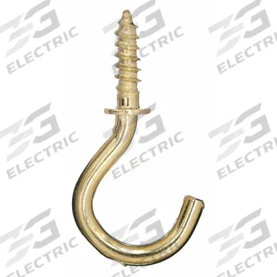 APPROVED VENDOR Cup Hook: Screw-In, 1 Points per Hook, Brass, 1/2 in Projection - Screw-In Utility Hooks