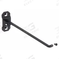 APPROVED VENDOR Single Rod Pegboard Hook: 8 1/2 in x 1 in, Screw-In, Surface, Black (MPN 5TPK6). Key specifications — Mounting Type: Surface; Color: Black; Accessory Type: 30-Degree Single Hook; Locking System: Screw-In; Brand: APPROVED VENDOR.