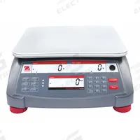 OHAUS Industrial Bench Scale: 11 7/8 in x 8 7/8 in, Not IP Rated, Integrated, Stainless Steel (MPN R41ME15). Key specifications — attr1341383: USB; attr1341384: 0.001 lb/0.5 g; attr1341400: OHAUS; attr1383935: Stainless Steel.