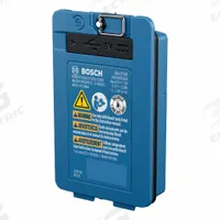 BOSCH Battery: Black, Battery, 1 7/8 in Overall Ht, 5 1/4 in Overall Wd, 856MG3, 7 1/4 in Overall Lg (MPN GBA37V30). Key specifications — attr935972: BOSCH; attr937993: Battery; attr940214: Black; attr940216: 856MG3; attr940217: GLL300-42GL; attr940218: Laser Levels; attr940221: USB-C Charging Cord; attr940223: Plastic.