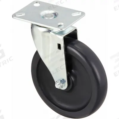 APPROVED VENDOR Plate Caster: Swivel, No Brake, Polyolefin, 6 in Wheel Dia, 1 1/4 in Wheel Wd - Light-Duty Plate Casters