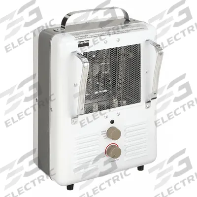Dayton Portable Electric Jobsite & Garage Heater: 1.3kW/1.5kW Watt Output, 5-15P - Portable Standard Electric Jobsite & Garage Heaters