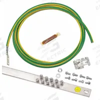 Grounding Strip System: Copper, (20) #12-24 Grounding Bar Holes and Size, 96 in 6 AWG (MPN RGRKCBNJY). Key specifications — Material: Copper; For Use With: Telecom/Data Center; Ground Wire Included: 96 in 6 AWG; Grounding Bar Holes and Size: (20) #12-24; Includes: (4) #10-32 x 1/2 Thread-Forming Screws; Brand: PANDUIT.