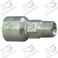 AEROQUIP Hydraulic Crimp Fitting: Steel x Steel, Straight, -16 For Hose Dash Size, Male x Genderless (MPN 4SA12MP16). Key specifications — Fitting Gender: Male x Genderless; Fitting Connection Type: NPTF x Crimp; Thread Size: 3/4"-14; For Hose Dash Size: -16; Brand: AEROQUIP.