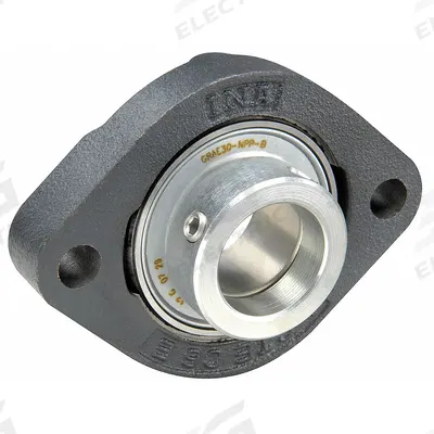 INA 2 Bolt Flange Bearing: Radial Ball, 40 mm Bore, Cast Iron, Eccentric Collar - General Purpose Flange-Mount Ball Bearings