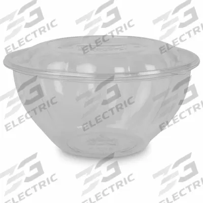 APPROVED VENDOR Disposable Bowl: Compostable Plastic, Unwrapped, 32 oz Bowl Capacity, Clear - Compostable Plastic Bowls with Lids