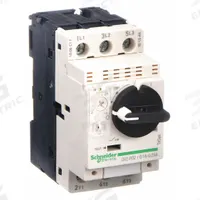 SCHNEIDER Manual Motor Starter: Non-Reversing, 3 Poles, 0.25 A, Thermal Protection, Selector Switch (MPN GV2P02). Key specifications — Maximum Voltage Rating: 600V AC; Brand: SCHNEIDER; Thermal Units Required: None (Starter Includes Integrated Thermal Units); Frame Size (Width): 45mm.