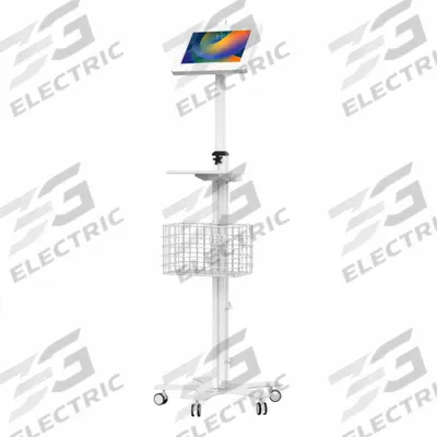 CTA DIGITAL Medical Mobile Floor Stand: 14 1/2 in Overall Wd, 61 in Overall Ht, 0 Drawers - Mobile Medical Tablet Carts