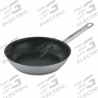 VOLLRATH Fry Pan: Non-Stick, 9 1/2 in Top Dia, Stainless Steel, Silver, Stainless Steel, Non-Stick (MPN N3809). Key specifications — Brand: VOLLRATH; Handle Color: Silver; NSF Certified: Yes; Product Type: Fry Pan; Body Color: Silver; Handle Material: Stainless Steel; Body Material: Stainless Steel; Handle Type: Welded.