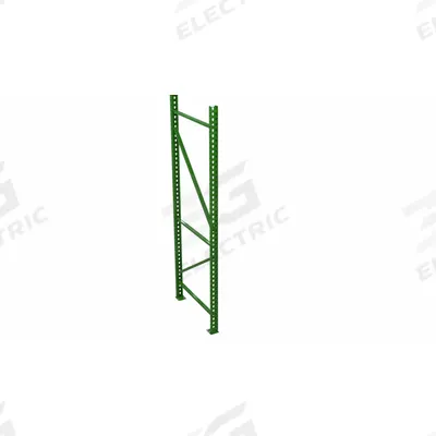 HUSKY RACK & WIRE Upright Frame: Teardrop, 10 ft Overall Ht, 48 in, Green - Husky Rack & Wire Teardrop Pallet Rack Uprights