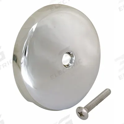 APPROVED VENDOR Overflow Face Plate: Brass, Chrome-Plated - Bathtub Drain Replacement Parts