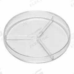 Petri Dish: 99.82 mm Dia, 14.99 mm Overall Ht, No Surface Treatment, (3) Compartments, Polystyrene (MPN 322777). Key specifications — Includes: (3) Compartments; Material: Polystyrene; Brand: QORPAK; Surface Type: No Surface Treatment.
