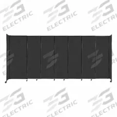 VERSARE Room Divider: 7 Panels, Opaque, Black Panel, 82 in Overall Ht, 186 in Overall Wd, Fixed (MPN 1911202). Key specifications — Ballistic Standards: NIJ Level III-A; Frame Finish: Powder Coated; Frame Material: Aluminum; Mounting Location: Freestanding; Panel Color: Black; Panel Surface Material: Fabric.