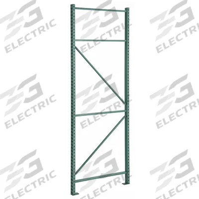 STEEL KING Upright Frame: Teardrop, 20 ft Overall Ht, 48 in x 3 in, Green - Steel King Impact-Resistant Teardrop Pallet Rack Uprights