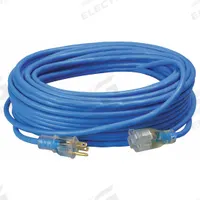 SOUTHWIRE Extension Cord: Outdoor Use, 100 ft Lg, Outlet, 5-15P, 14/3, SJTW, Blue, Single Connector (MPN 2469SW8806). Key specifications — Brand: SOUTHWIRE; Temperature Rating: -58° to 140°F; NEMA Plug Configuration: 5-15P.