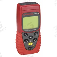 AMPROBE Thermocouple Thermometer: For Type J/Type K Thermocouple Type, 2 Channels (MPN TMD-10). Key specifications — Testing Functions: Min/Max Temperature; Accuracy: ±0.05 % + 1.4 °F; Brand: AMPROBE.