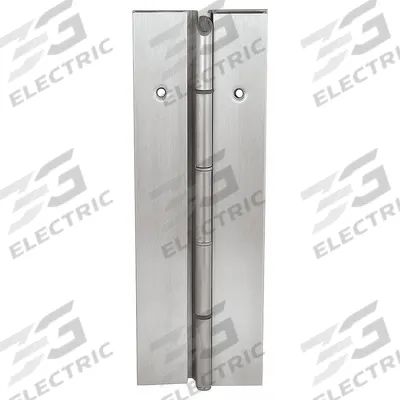 MARKAR Piano Hinge: Stainless Steel, 8 ft Leaf Ht, 1 11/16 in Leaf Wd - Full Surface-Mount Piano Hinges