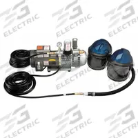 ALLEGRO Supplied Air System: 50 ft Hose Lg, 1 1/2 hp Pump Horsepower, Helmet, Allegro 9904, 2 Users (MPN 9247-02). Key specifications — Headgear Type: Helmet; Includes: (2) Shield/Helmets; Brand and Series: Allegro 9904.