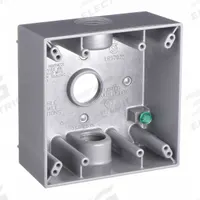 BELL Electrical Box: Aluminum, Square, 2 Gangs, 3/4 in Hub Size, 32 cu in Capacity, Gray (MPN 5341-0). Key specifications — Color: Gray; Brand: BELL.