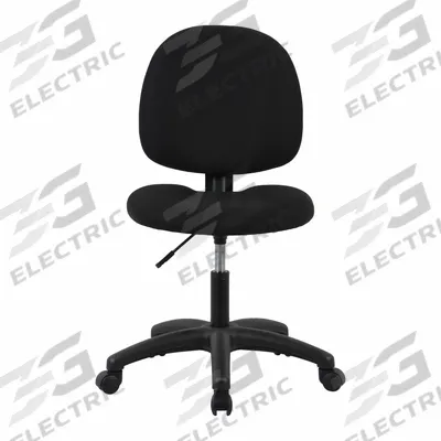 APPROVED VENDOR Task Chair: Armless Office Chairs, Black, Fabric Material, 15 1/2 in Back Ht