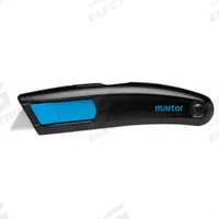 MARTOR Safety Knife: 6 in Overall Lg, Plain, 1 in Overall Wd, Aluminum, Black/Blue, Quick-Change (MPN 116006.02). Key specifications — attr307884: Quick-Change; attr307885: Steel Blunt Tip; attr307882: Blue; attr307878: Plain; attr307881: Aluminum; attr324892: MARTOR.