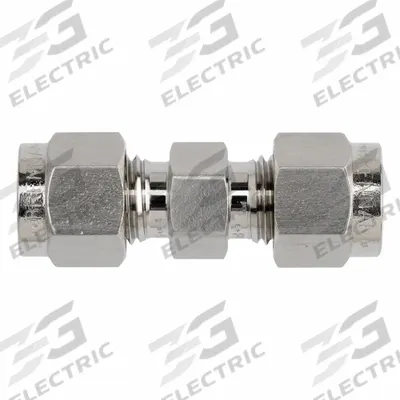BRENNAN INDUSTRIES Compression Fitting Straight: 1/2 in OD x 1/2 in OD Fitting Size - Clean & Bagged Single-Ferrule Stainless Steel Fittings