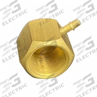MEM-CO Barbed Fitting Elbow: 3/8 in Pipe x 11/64 in ID Size, FBSPP x Barbed, Brass - Nickel-Plated Brass Barbed Tube Fittings