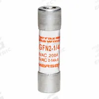 MERSEN Fuse: GFN Series, Midget, Time-Delay, 2.25 A, 250 V AC, 13/32 in x 1 1/2 in, Indicating (MPN GFN2-1/4). Key specifications — Series: GFN; Brand: MERSEN.