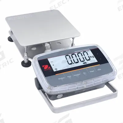 OHAUS Industrial Bench Scale: 9 3/4 in x 9 3/4 in, IP68/IP69K, Front-Mounted - Compact Bench Scales