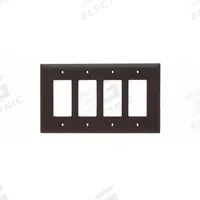 LEGRAND Wall Plate: Decorator-Rocker, 4 Gang, Brown, Jumbo Size (MPN TPJ264). Key specifications — Brand: LEGRAND; Material: Nylon.