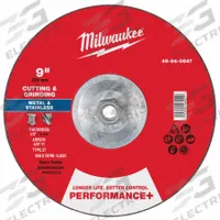 MILWAUKEE Cut-Off & Grinding Wheel: Type 27, 9" x 1/8" x 5/8"-11, Zirconia Alumina, 24 Grit (MPN 49-94-0947). Key specifications — Brand: MILWAUKEE.