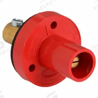 Single Pole Receptacle: Red, Straight Taper Nose Mating, Double Set Screw Termination, 150 A (MPN HBL15MRR). Key specifications — Series: 15; Receptacle Gender: Male; Brand: HUBBELL.