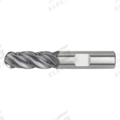 WIDIA HANITA Ball End Mill: Carbide, AlTiN Coated, 4 Flute, 5/8" Mill Dia, 1-1/4" LOC - Fast-Cutting Carbide Ball End Mills for Steel & Cast Iron