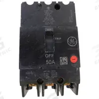 GE Molded Case Circuit Breaker: 50 A Amps, 18kA at 277/480V AC, Fixed, Lug, ABC (MPN TEYF350). Key specifications — Series: TEY; Max. AIR Rating: 18kA at 277/480V AC; Instantaneous Trip: Fixed; Terminal Connection: Lug; Phase Connection: ABC.