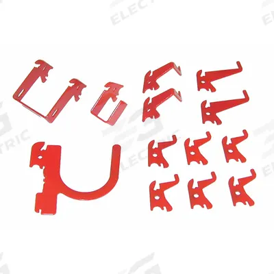 WALL CONTROL Slotted Toolboard Hook Kit: 11 Hooks, Red, Steel - Hook Assortments for Slotted Pegboard