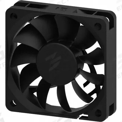 Dayton Axial Fan: 22.8 cfm Airflow @ 0.000 in SP, 2 3/8 in Ht, 9/16 in Dp, Lead Wires - Standard Square Axial Fans