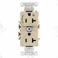 LEVITON Duplex Receptacle/Oultet, 20 Amp: Duplex, 5-20, Ivory, 125V AC, 20 A, 2 Pole / 3 Wire (MPN 5362-S1I)